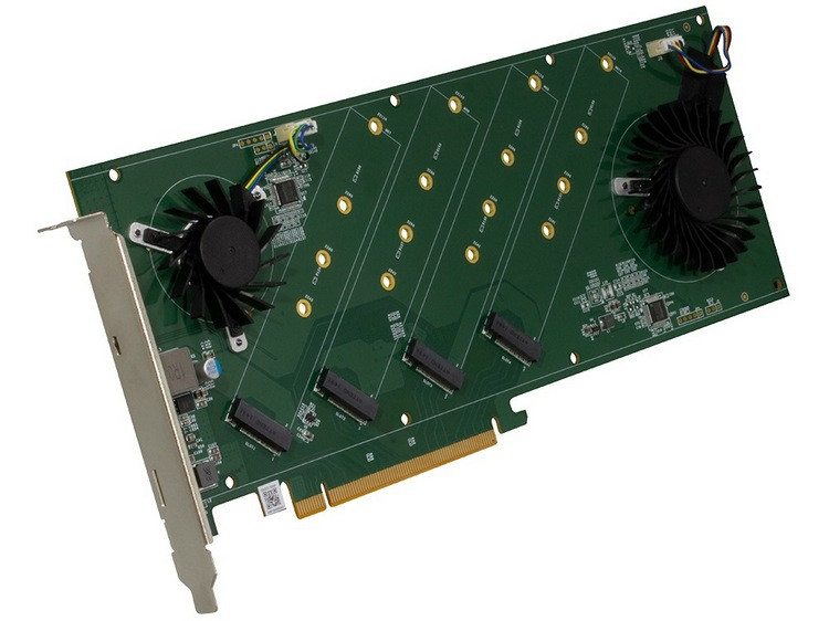不是显卡：旌宇发布 PCIe GEN4 QUAD M.2 RISER 扩展卡，能扩展4条M.2 SSD