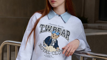 Teenie Weenie小熊女装：2024春季新款学院风卫衣