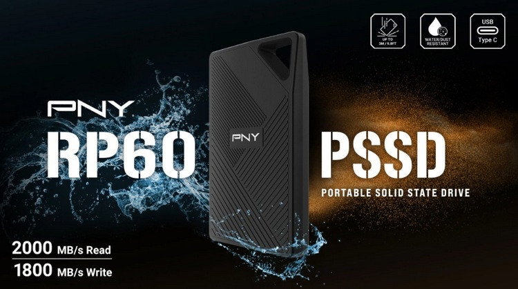 PNY必恩威发布 RP60 移动固态硬盘、耐用、高速