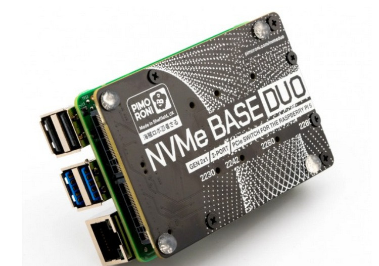 为树莓派5：NVMe Base Duo 双路 M.2 SSD 扩展板