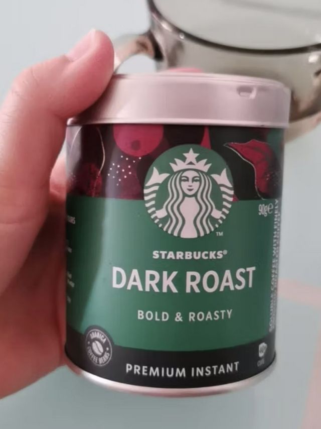 星巴克（Starbucks）速溶美式黑咖啡粉重度烘焙罐装90g 0糖健身即冲法国进口可做40杯