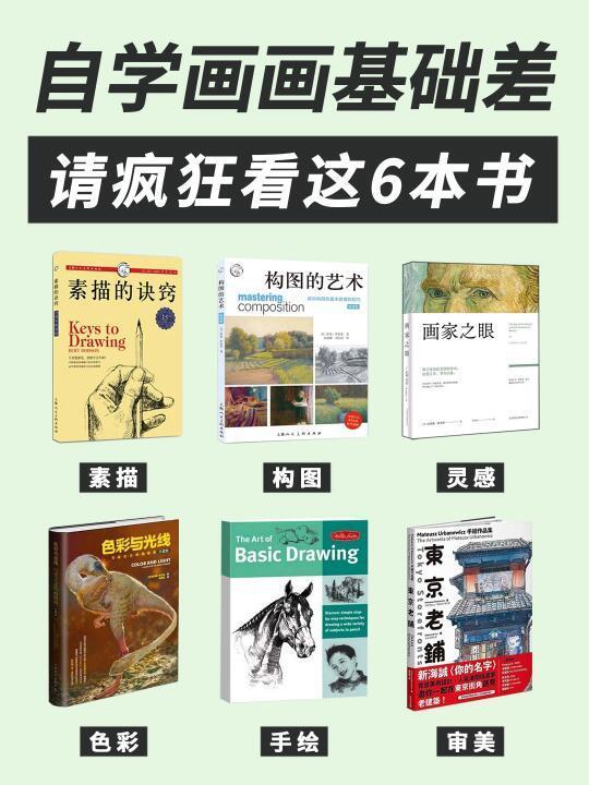 0基础自学画画，请疯狂看这6本书‼️