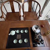 阳台茶桌椅组合新中式功夫实木办公泡茶台套装一体家用小户型茶几