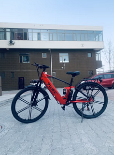 比德文（BYVIN）锂电池电动自行车禧玛诺变速成人山地新国标电动助力车 禧玛诺变速/26寸/烈日红