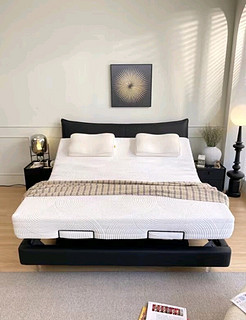 梵沐聆床 意式轻奢简约智能床多功能遥控电动升降高端舒适主卧悬浮大床 智能单床 1.5*2米