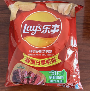 乐事（Lay's）薯片 休闲零食 得克萨斯烧烤味 135克