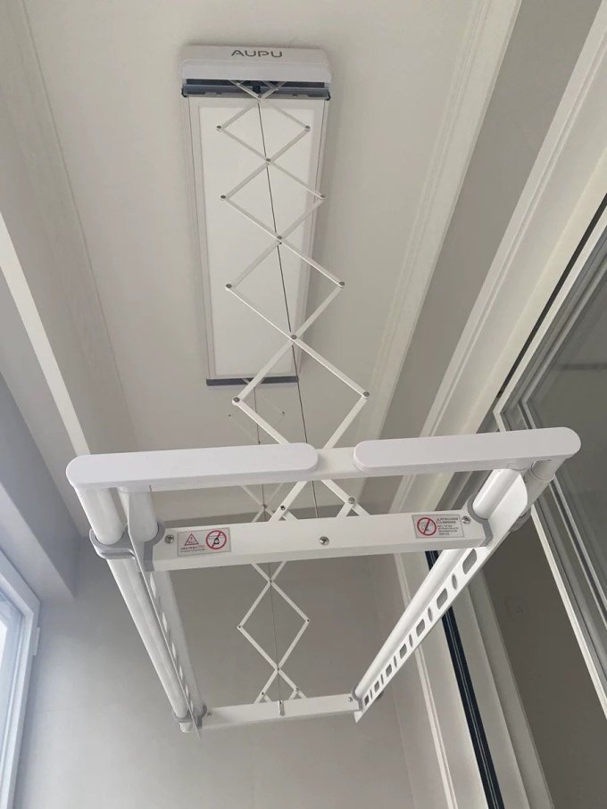 奥普电动晾衣架阳台家用晾衣杆隐形升降晒衣架智能自动烘干晾衣机