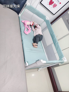 coolbaby婴儿床拼接大床新生宝宝床多功能便携可移动可折叠拼接床