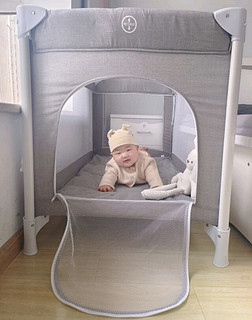 酷豆丁婴儿床可折叠便携式拼接大床移动多功能宝宝床 P999N月光灰旗舰款