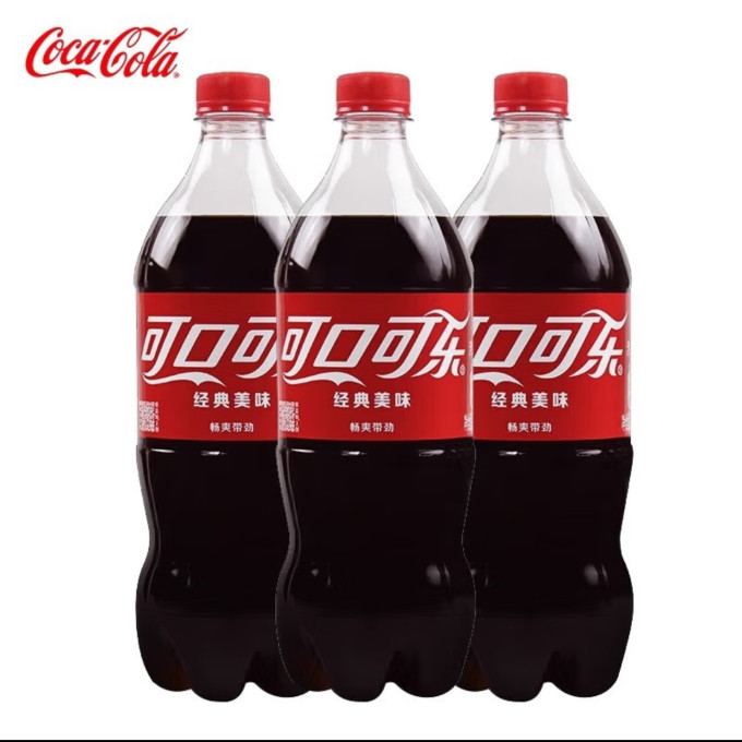 可口可乐cocacola汽水碳酸饮料888ml3瓶