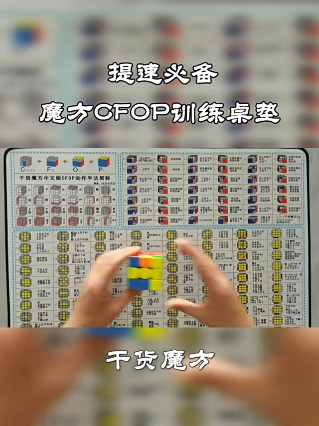干货魔方中文版CFOP训练桌垫儿童魔方还原提速练习垫魔方速拧垫子