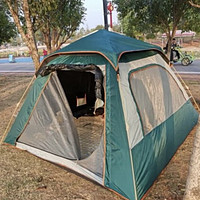 ￼￼野丛林户外露营帐篷全自动速开免搭建大空间野餐公园帐篷 含防潮垫￼￼