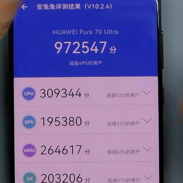 相机圈顶流，华为Pura 70 Ultra跑分