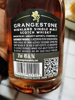 GRANGESTONE 格兰歌颂 苏格兰 单一麦芽 威士忌 波本桶 375ml