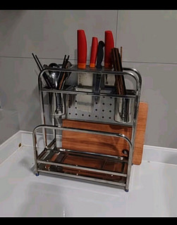 本王（BW）厨房置物架台面304不锈钢刀架锅盖砧板刀具一体收纳架菜板放置架 3