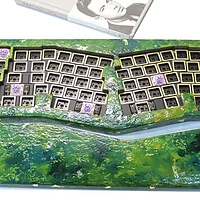 大漆键盘——莫奈发车，黑胡桃木，大漆，别出心裁的键盘