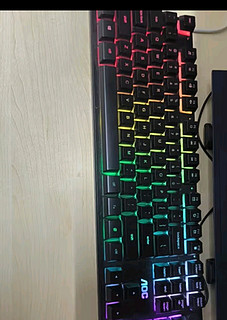 AOC 真机械手感键盘鼠标套装静音有线游戏背光发光台式电脑外设笔记本办公