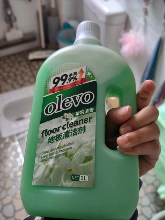 olevo地板清洁剂拖地瓷砖清洁剂 去污杀菌透亮清洁液 茉莉清香1L/瓶