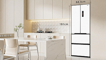 美的M60cm超薄421法式双开门零嵌入式白色电冰箱， 家居生活的理想选择😍