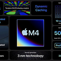 赶在高通前发布苹果第一颗AI芯片M4 加上了NPU。第一款设备是iPad Pro 比M2快50%