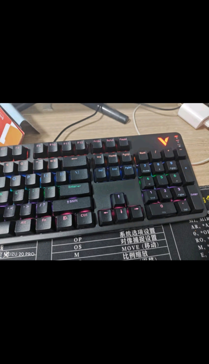 雷柏(rapoo) v500pro 有线背光机械键盘 104键全尺寸游戏电竞笔记本