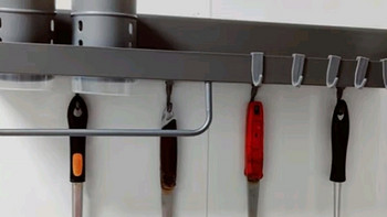 天地鱼厨房置物架枪灰色刀架多功能置物架壁挂式筷子筒厨房用具置物架