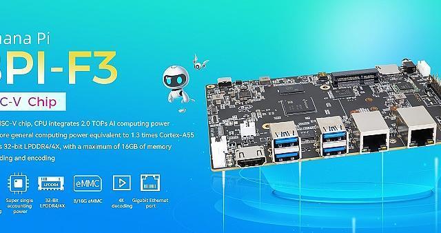 Banana Pi BPI-F3, 进迭时空 K1芯片方案，定位工业级应用，网络通信及工业自动化
