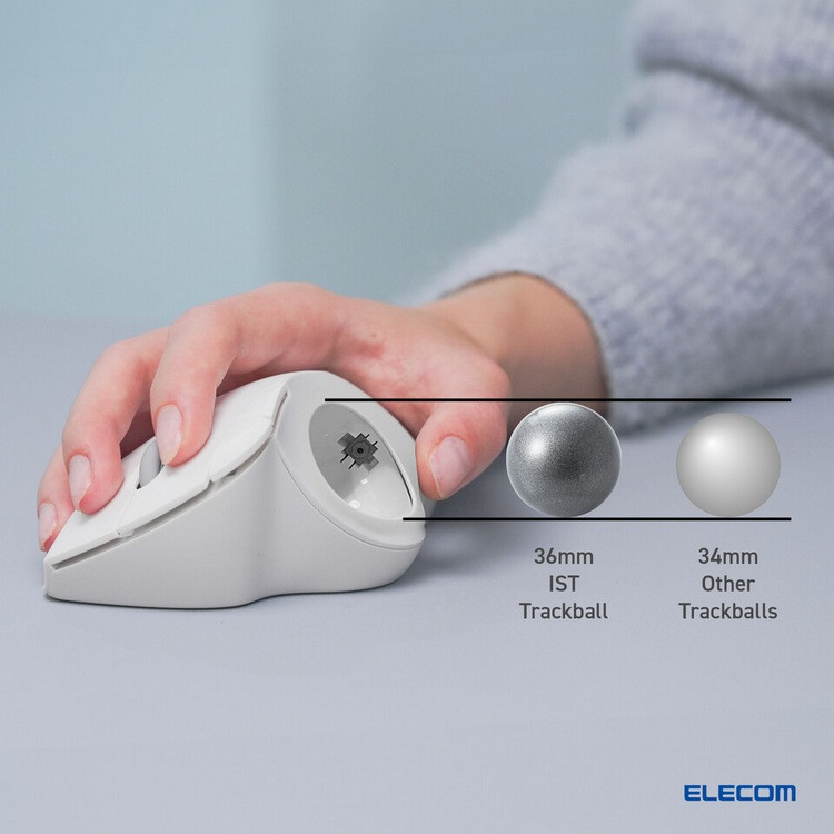 ELECOM 宜丽客发布 IST 系列轨迹球鼠标，可更换轴承