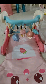 盟石（cute stone）婴儿玩具0-1岁新生儿礼盒健身架宝宝用品脚踏钢琴学步车满月礼物 男宝蓝鲨-充电电池-
