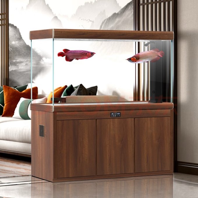 汉霸 超白玻璃鱼缸水族箱客厅家用超大型生态底滤智能懒人 金鱼缸