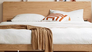维莎全实木床北欧家用橡木床头收纳单双人床现代简约卧室夜灯婚床