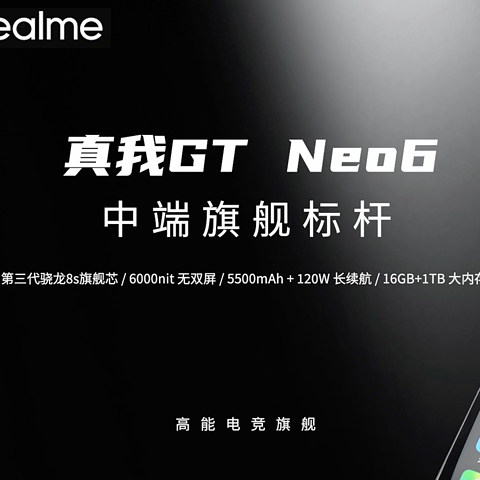 真我GT Neo6中端标杆级旗舰 618大促低至1799