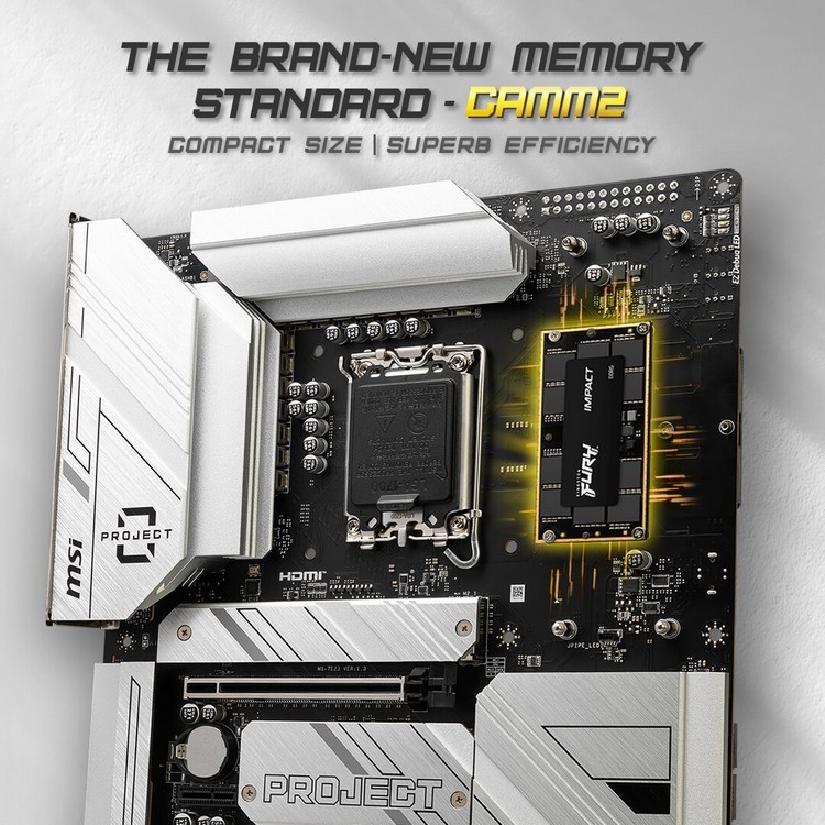 台式机内存大变样：微星下一代 Project Zero 背插主板采用 CAMM2 类型 DDR5 内存