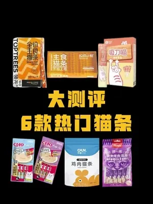 猫家长看过来，选猫条不踩雷，6款热门猫条真实测评！#养宠进阶指南  #领先猫条#坦克小希 #纯福 #顽皮wanpy #伊纳宝猫条  