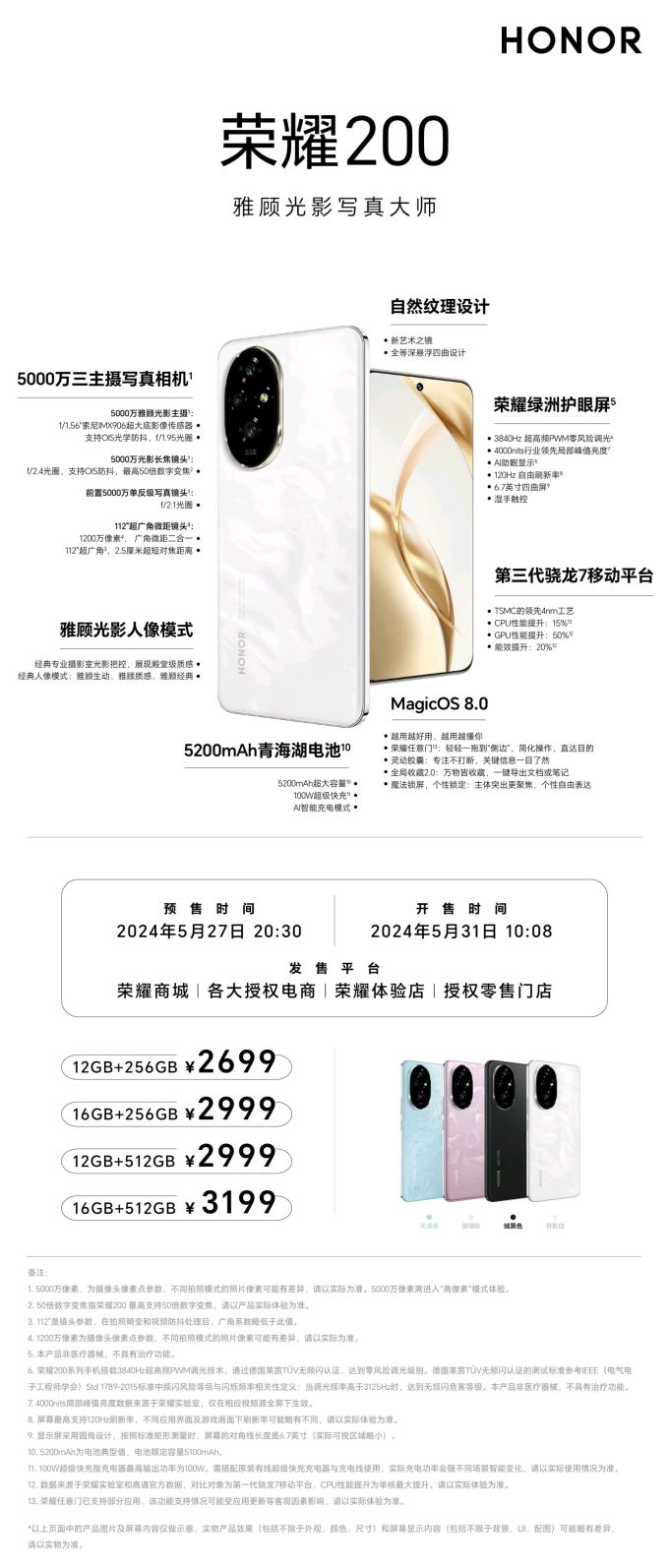 荣耀手机怎么样 荣耀200正式发布,2699元起!_什么值得买