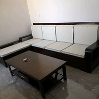卡诺芬（kanuofen）紫金檀木实木沙发新中式布艺沙发冬夏两用现代简约高靠储物沙发 四人位