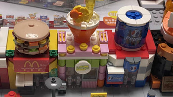 儿童小颗粒百变街景系列饮品积木模型小摆件益智玩具迷你拼插可乐