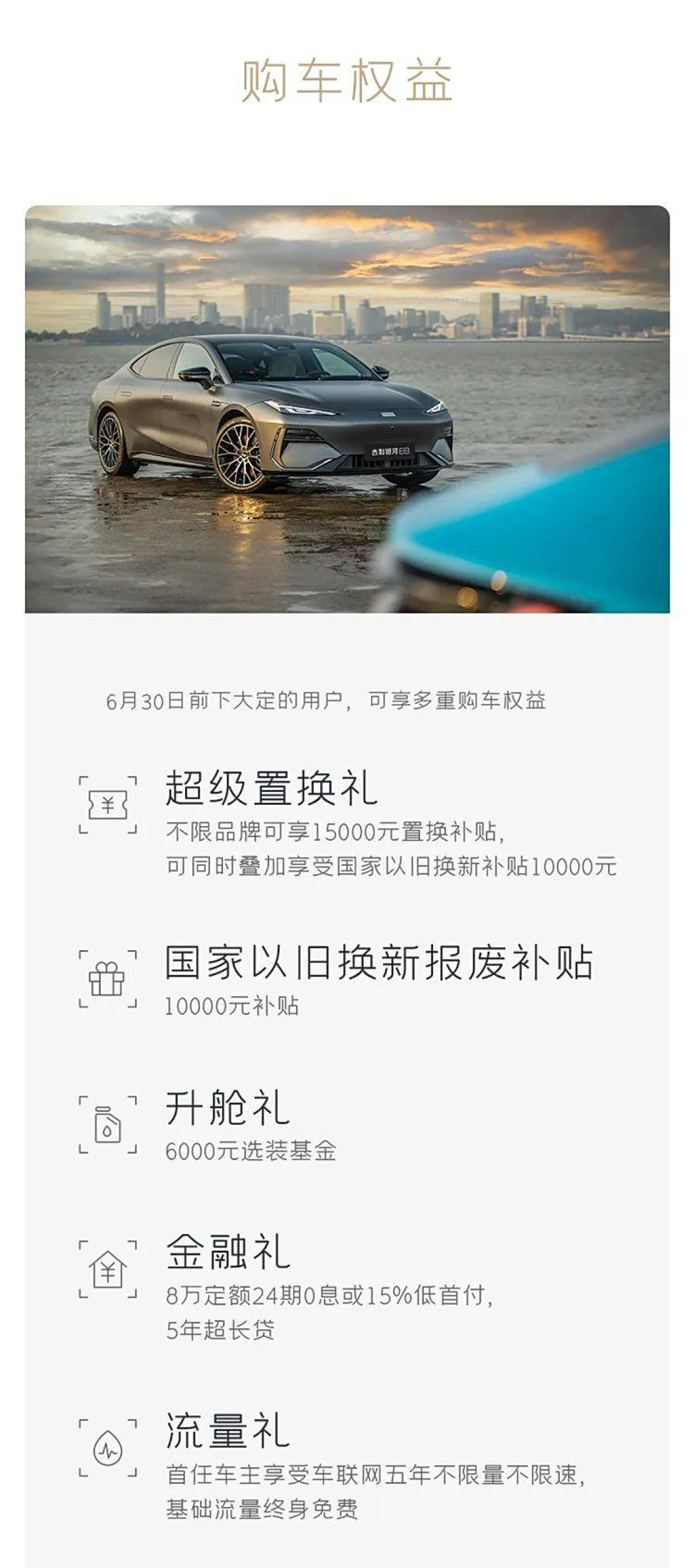 吉利银河E8购车权益，1.5万置换补贴