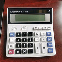 齐心(Comix)双电源计算器 12位宽屏财务计算机 办公文具用品 中号C-2035