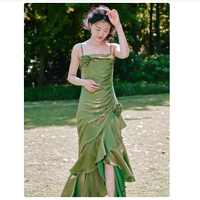 盛夏的惊艳赎罪绿人鱼裙👗，穿出自信与美丽！