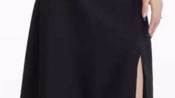 美式夏日的独特风情！EDX黑色开叉半身裙，让你秒变时尚焦点！