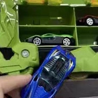 儿童霸王龙恐龙吞食轨道车玩具变形滑行弹射合金小汽车2男孩3-6岁