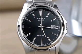 卡西欧（CASIO）手表男黑盘钢带手表学生考试石英日韩表送男友礼物MTP-1183A-1A