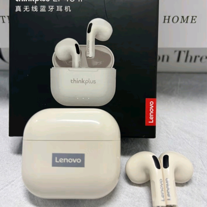 联想真无线蓝牙耳机半入耳式运动降噪耳机重低音音乐游戏低延迟耳机