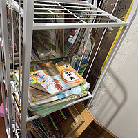 可移动书架书包收纳架带轮儿童绘本落地多层书本置物架旋转阅读架
