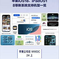 苹果iOS18、iPadOS18等新系统支持机型一览