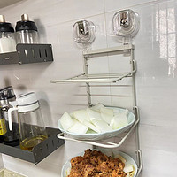 吸盘厨房备菜置物架多层配菜盘多功能壁挂家用可折叠收纳放菜架子
