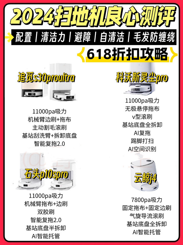 3k+热门扫地机究竟选哪款❓秒懂区别+折扣❗