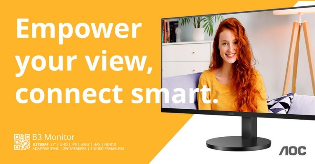 AOC 冠捷发布 U27B3A 和 U27B3AF 显示器,4K IPS,针对办公用户