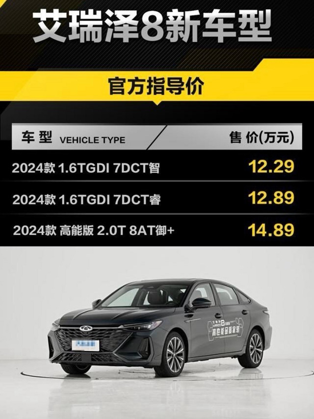 定价自信！！艾瑞泽8新车型上市！售12.29万起